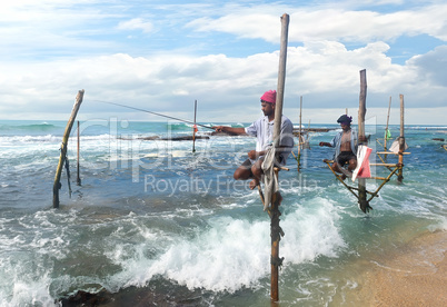 Fishermen on stick