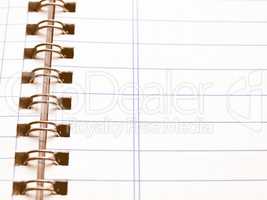 Blank notebook page vintage