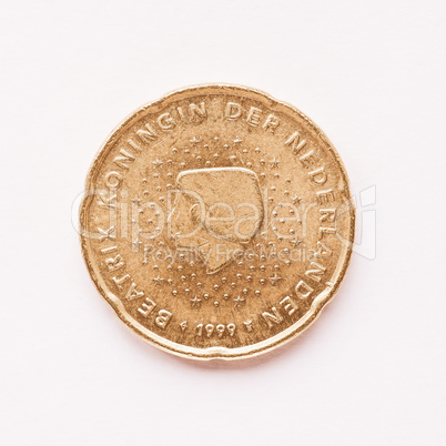 Dutch 20 cent coin vintage