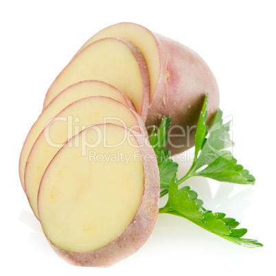 Red sliced potatoes