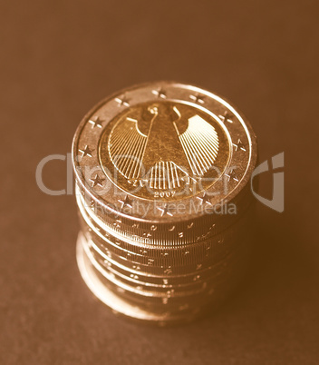 Euro coins vintage