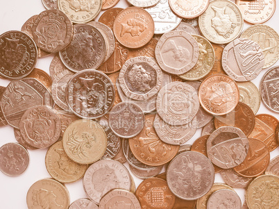 Pound coins vintage