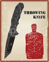 Tactical knife, and a target for throwing knife