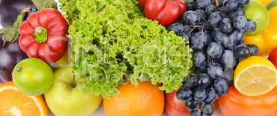 bright background of fruits and vegetables