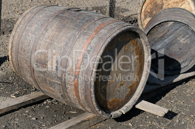 old oak barrels for wine