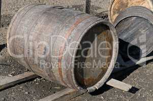 old oak barrels for wine