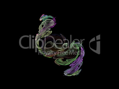 image of one Digital Fractal on Black Color