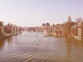 River Po, Turin, Italy vintage