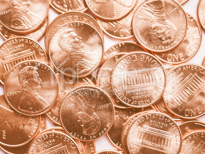 Dollar coins background vintage