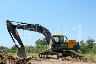 construction site with excavator