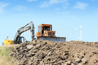 heavy machinery on road construction