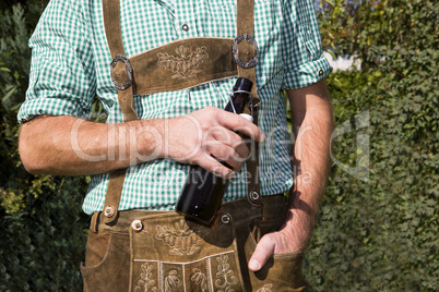 Bavarian with bottle of beer