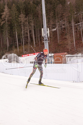 Ruhpolding, Deutschland, 06.01.2016 : Andreas Stitzl beim Training vor dem Biathlon Weltcup in Ruhploding