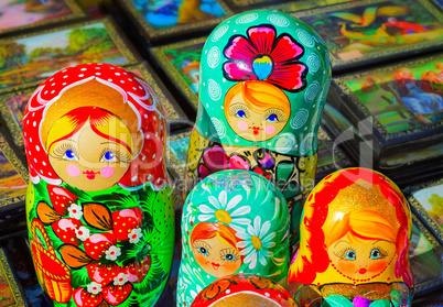 Traditional Russian toys for children - nested doll dolls.