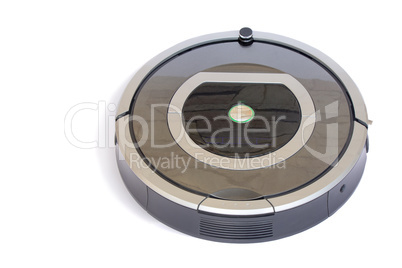 Robotics - the automated robot the vacuum cleaner on a white bac