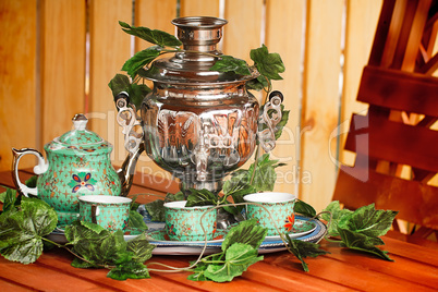 National Russian tradition to drink tea from a samovar.