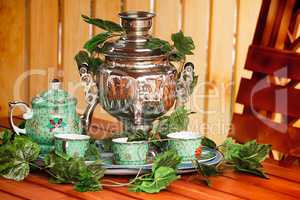 National Russian tradition to drink tea from a samovar.