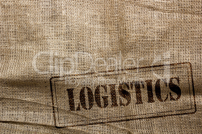 Background of burlap for packaging and further logistics