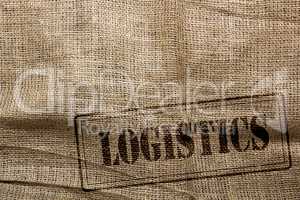 Background of burlap for packaging and further logistics