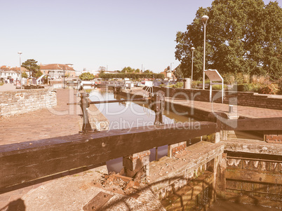 Lock gate in Stratford upon Avon vintage