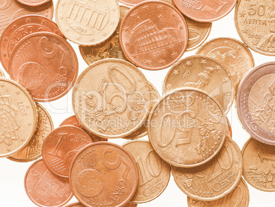 Euro coins vintage