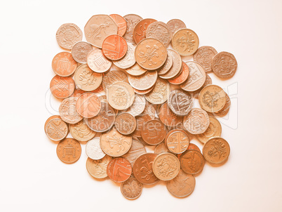 Pound coins vintage