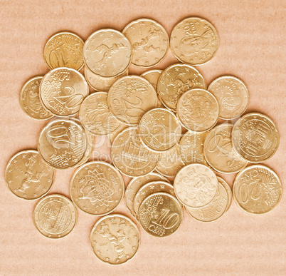 Euro coins vintage