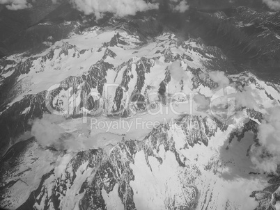 Black and white Alps glacier