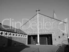 Black and white Cavagnolo parish church