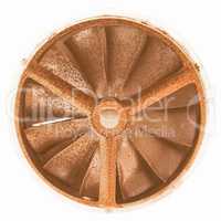 Rusty old fan isolated vintage