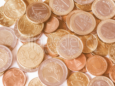 Euro coins vintage