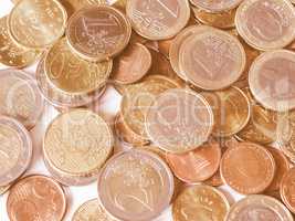 Euro coins vintage