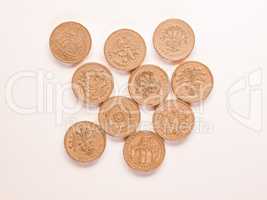 One Pound coins vintage