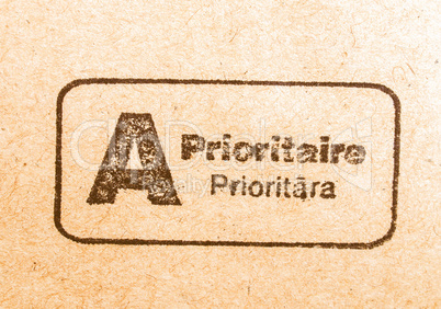 Priority mail postmark vintage