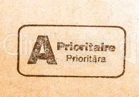 Priority mail postmark vintage