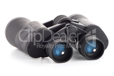 Black binoculars isolated