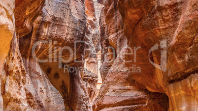 The narrow gorge leading to the Petra ancient city