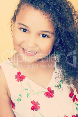 Instagram Style Happy African American Mixed Race Girl