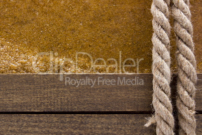 Berthing rope on a wooden background