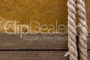 Berthing rope on a wooden background