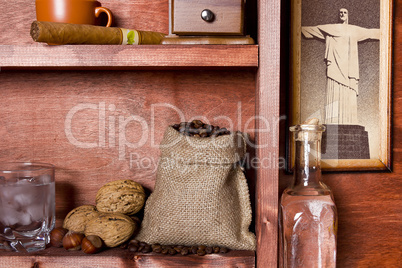 Shelf with Brazilian coffee