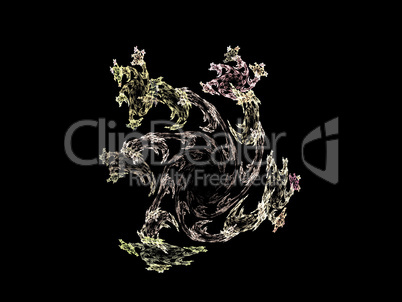 image of one Digital Fractal on Black Color