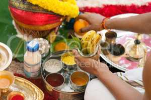 Traditional Indian Hindu religious praying ceremony