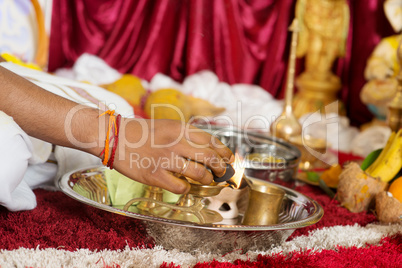 Traditional Indian religious praying ceremony