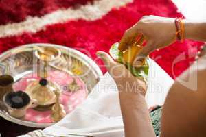 Traditional Hindu religious praying ceremony