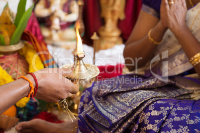 Traditional Indian praying rituals.