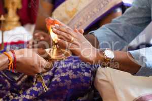 Traditional Indian hindu praying rituals.
