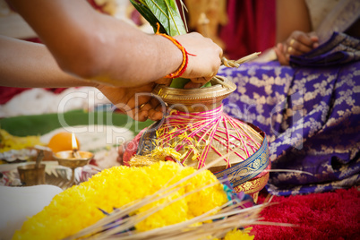 Traditional Indian Hindu praying items