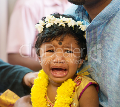 Indian baby girl crying