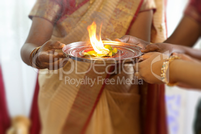 Indian woman performing special rituals